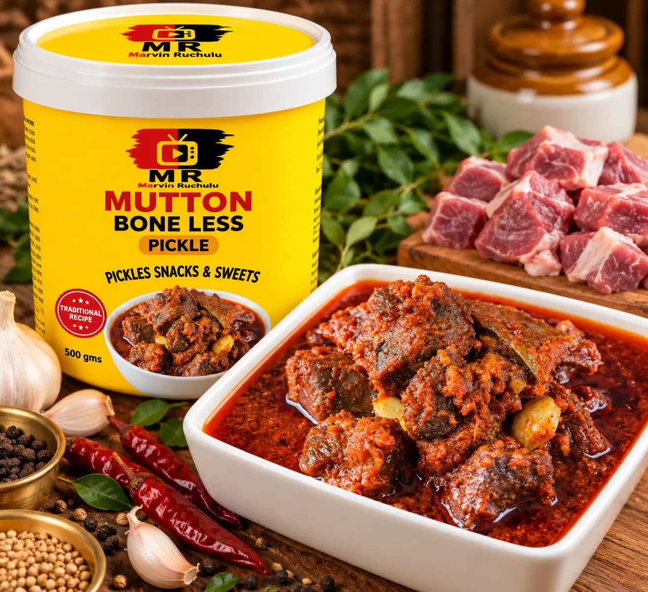 Marvin Ruchulu Traditional Mutton Pickle