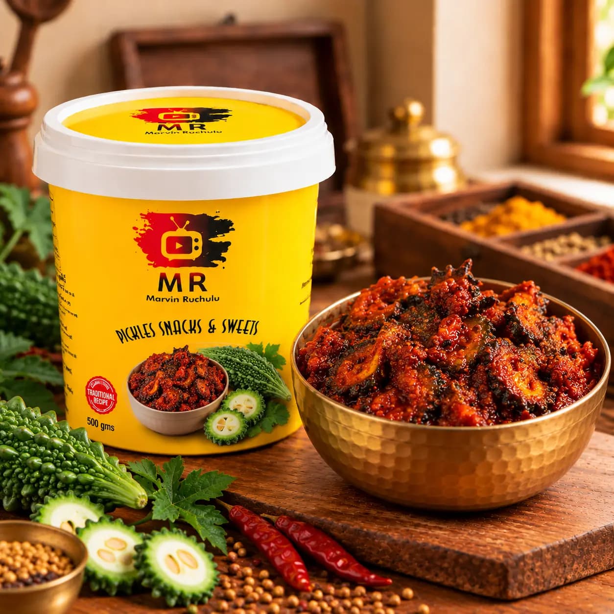 Marvin Ruchulu Traditional Bitter Gourd Pickle